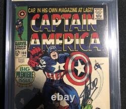 Captain America #100 CGC 7.0 1968 Silver Age KEY Signed By Stan Lee 1st Panther