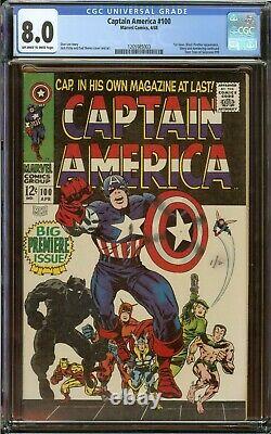 Captain America #100 CGC 8.0 OWithW Pages 1st Issue Stan Lee Story 1968