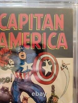Captain America #100 CGC 8.0 White Italian Edition Foreign Key Jack Kirby