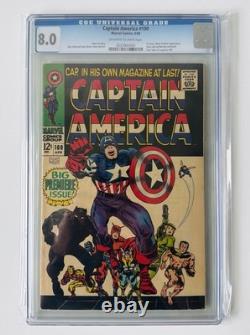 Captain America 100 CGC 80 Marvel 1968 OWW 1st Issue Black Panther App G2U