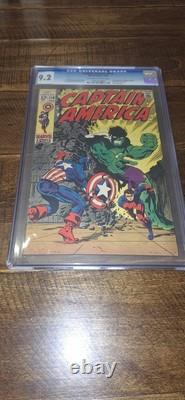 Captain America 110 Cgc 9.2 Hulk 1st Madame Hydra Viper Marvel Comics 1969
