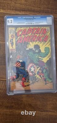 Captain America 110 Cgc 9.2 Hulk 1st Madame Hydra Viper Marvel Comics 1969