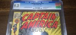 Captain America 110 Cgc 9.2 Hulk 1st Madame Hydra Viper Marvel Comics 1969