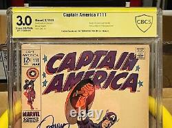 Captain America 111 CBCS SS 3.0 STAN LEE & JIM STERANKO SIGNED NOT CGC CLASSIC