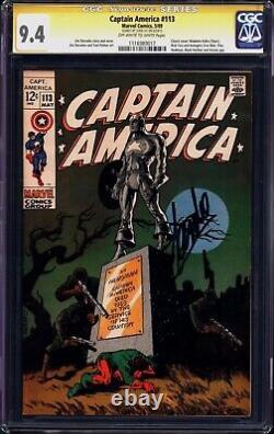 Captain America #113 (1969) CGC 9.4 - O/w to white Signed by Stan Lee (SS)