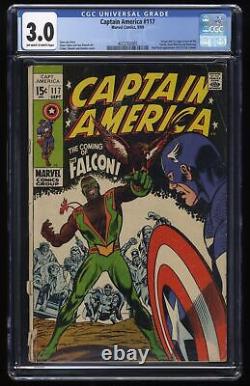 Captain America #117 CGC GD/VG 3.0 1st Appearance Falcon! Stan Lee! Marvel 1969