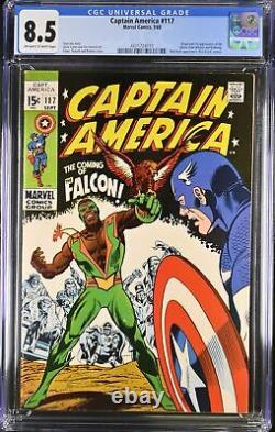 Captain America #117 CGC VF+ 8.5 1st Appearance Falcon! Stan Lee! Marvel 1969