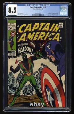 Captain America #117 CGC VF+ 8.5 Off White 1st Appearance Falcon! Stan Lee