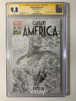 Captain America 2014 #22 NM+ CGC SS 9.8! 1300 Ross Sketch! Signed Stan Lee