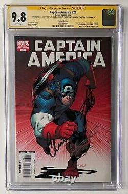 Captain America # 25 CGC 9.8 Signed 4X Stan Lee, Chris Evans, Mackie & Sebastian