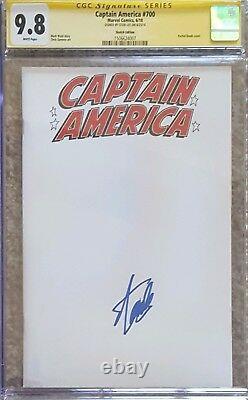 Captain America #700 blank cover variant CGC 9.8 SS Signed by Stan Lee (RARE)