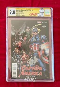 Captain America Road to War #1 CGC 9.8 Signed by Stan Lee! Stan Lee Red Label