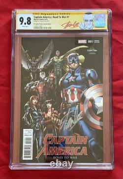 Captain America Road to War #1 CGC 9.8 Signed by Stan Lee! Stan Lee Red Label