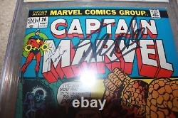 Captain Marvel 26 CGC 9.0 Signed STAN LEE & Roy Thomas