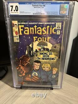Cgc 7.0 Fantastic Four #45 1st Appearance Of The Inhumans Stan Lee Story 1965
