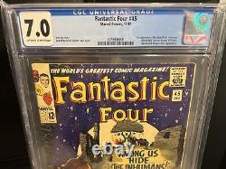 Cgc 7.0 Fantastic Four #45 1st Appearance Of The Inhumans Stan Lee Story 1965