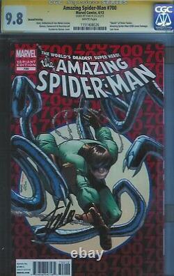 Cgc Ss 9.8 Amazing Spider-man #700 Signed By Stan Lee Ramos 2nd Print Variant