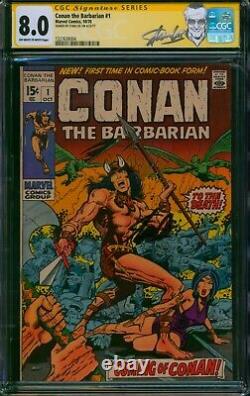 Conan the Barbarian #1? CGC SS 8.0 SIGNED STAN LEE? 1st App Marvel Comic 1970
