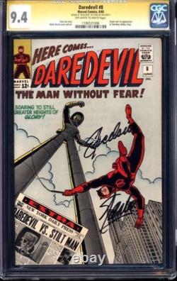 DAREDEVIL #8 CGC 9.4 OWithWH PAGES // SIGNED BY STAN LEE ORIGIN/1ST STILT-MAN 1965
