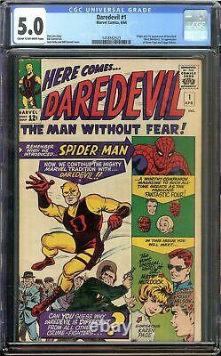 Daredevil #1 CGC 5.0 Origin first appearance Matt Murdock Kirby Marvel 1964 Key
