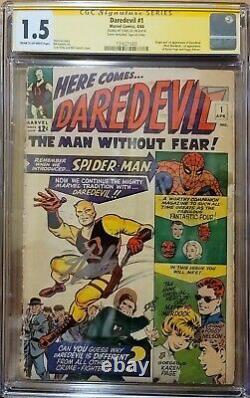 Daredevil#1 Cgc 1.5 Ss Series Signed By Stan Lee