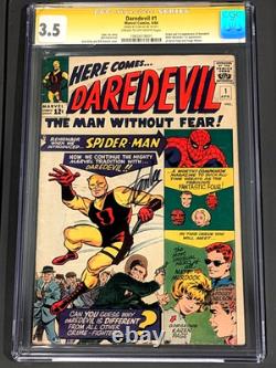 Daredevil #1 Cgc 3.5 Ss Stan Lee Signature Auto Origin And 1st Appearance 1964
