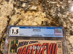 Daredevil #1 Stan Lee 1964 Marvel Comics Silver Age Grail CGC 1.5 Ow White Pages