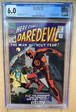 Daredevil #10 Marvel 1965 Stan Lee Wally Wood 1st Ani Men OWithWhite Pages CGC 6.0