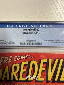 Daredevil #2 Cgc 4.5 Off-white Pages 2nd Appearance Of Daredevil + Electro 1964