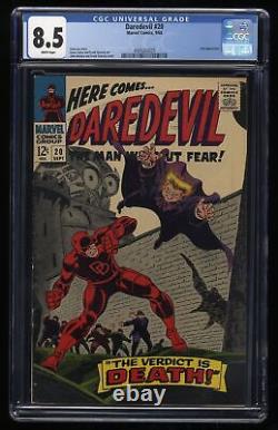 Daredevil #20 CGC VF+ 8.5 White Pages Owl Appearance! Stan Lee Gene Colan