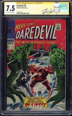 Daredevil #28 Cgc 7.5 Oww Ss Stan Lee Signed Cgc #1227701017