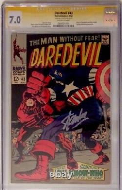Daredevil #43 Cgc 7.0 Ss Signed Stan Lee Daredevil Vs Captain America Classic