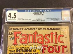 FANTASTIC FOUR #10 Comic CGC 4.5 DOCTOR DOOM Marvel 1963 Jack Kirby STAN LEE