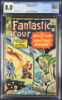 FANTASTIC FOUR #23 cgc 8.0 UNPRESSED OWithW Doctor Doom/MCU/Marvel/ 1964