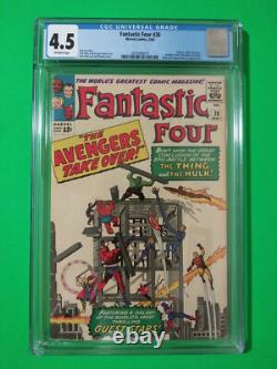 FANTASTIC FOUR # 26 MAY 1964 Avengers CGC Grade 4.5 Marvel Comics