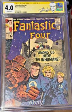 FANTASTIC FOUR #45 CGC 4.0 Signed by STAN LEE custom label, 1ST APP THE INHUMANS