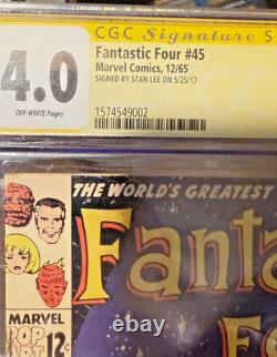 FANTASTIC FOUR #45 CGC 4.0 Signed by STAN LEE custom label, 1ST APP THE INHUMANS