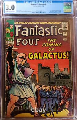 FANTASTIC FOUR # 48 CGC 3.0 C/OW PAGES. Silver Surfer and Galactus 1st app