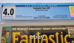 FANTASTIC FOUR # 49 CGC 4.0 OW-W pages 1st Galactus 1966