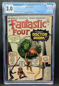 FANTASTIC FOUR #5 1st app Dr. Doom KEY CGC 3 July 1962 Stan Lee Jack Kirby