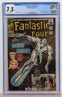 FANTASTIC FOUR #50 CGC 7.5 Marvel 1966 Silver Surver vs. Galactus Appearance VF