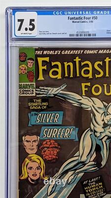 FANTASTIC FOUR #50 CGC 7.5 Marvel 1966 Silver Surver vs. Galactus Appearance VF