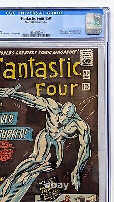 FANTASTIC FOUR #50 CGC 7.5 Marvel 1966 Silver Surver vs. Galactus Appearance VF