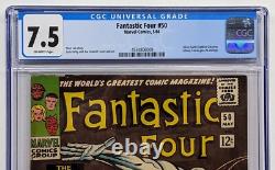 FANTASTIC FOUR #50 CGC 7.5 Marvel 1966 Silver Surver vs. Galactus Appearance VF