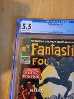 FANTASTIC FOUR #52 CGC 5.5 1966 1st Appearance of the Black Panther
