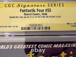 FANTASTIC FOUR 55 CGC 9.4 Near Mint SS sig STAN LEE Thing vs Silver Surfer RARE