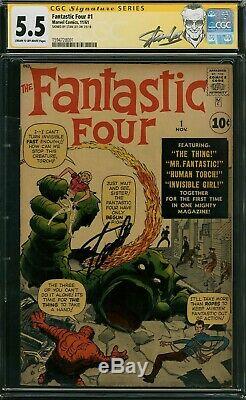 Fantastic Four 1 & 5 Cgc 5.5 Stan Lee Signature 1st App Origin Dr. Doom L@@K