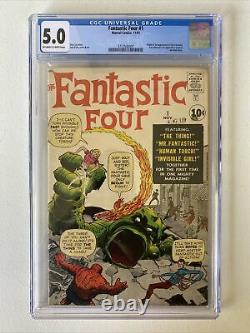 Fantastic Four #1 CGC 5.0 OWithW Pages Marvel 1961 1st App MCU