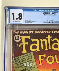 Fantastic Four #11 1963 CGC 1.8 1st App Impossible Man, Silver Age Key, Origin