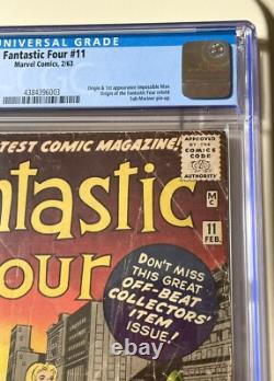Fantastic Four #11 1963 CGC 1.8 1st App Impossible Man, Silver Age Key, Origin
